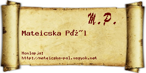 Mateicska Pál névjegykártya